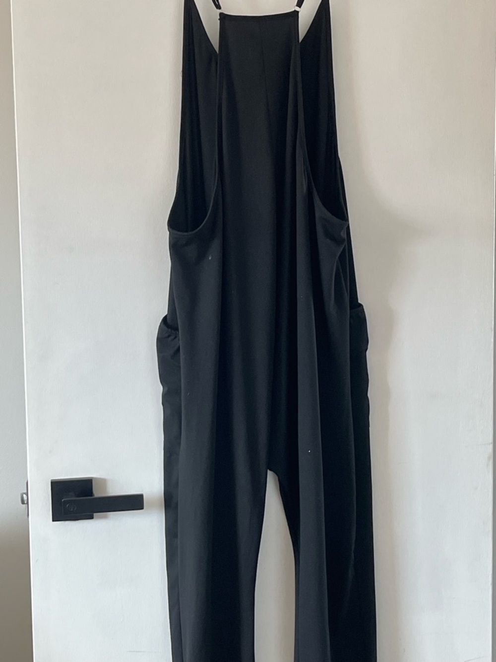 Black Wide-Leg Strap Jumpsuit